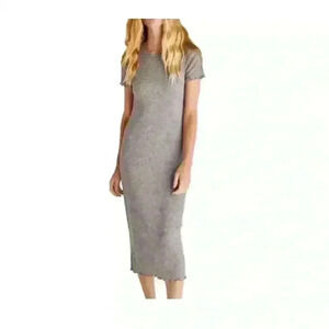 Z Supply Dunne Rib Midi dress size medium, gray ribbed, EUC